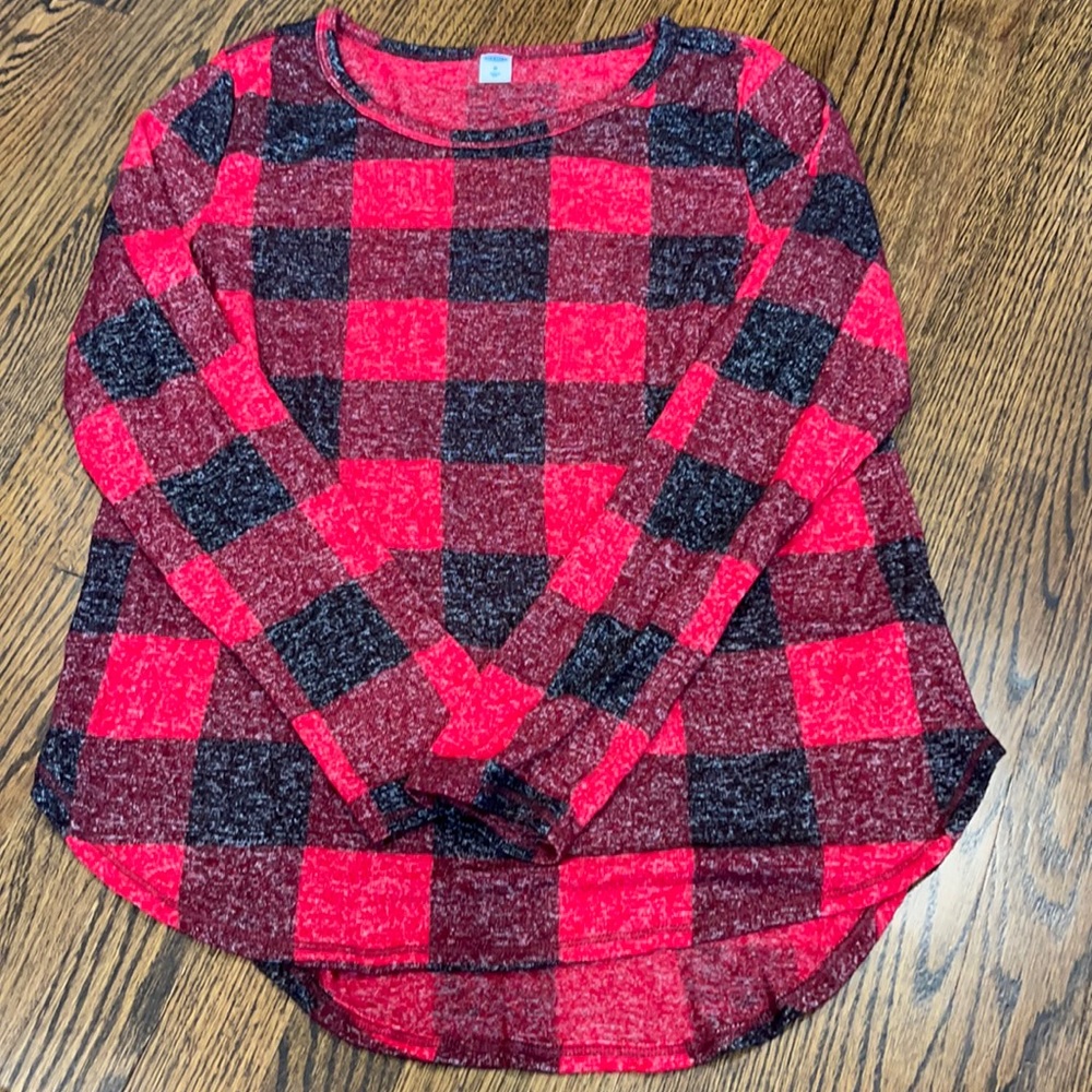 Plaid long sleeve top